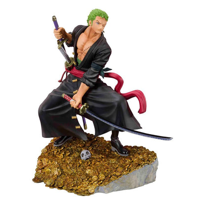 BANDAI - One Piece Figuarts Zero Pvc Statue Roronoa Zoro by EiIchiro Oda WT100 Daikaizoku Hyakkei