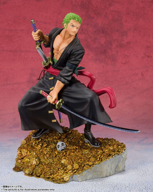 BANDAI - One Piece Figuarts Zero Pvc Statue Roronoa Zoro by EiIchiro Oda WT100 Daikaizoku Hyakkei
