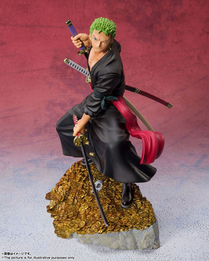 BANDAI - One Piece Figuarts Zero Pvc Statue Roronoa Zoro by EiIchiro Oda WT100 Daikaizoku Hyakkei