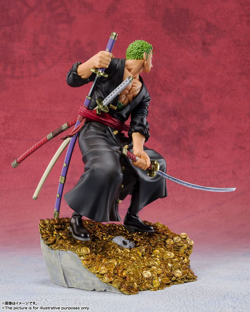 BANDAI - One Piece Figuarts Zero Pvc Statue Roronoa Zoro by EiIchiro Oda WT100 Daikaizoku Hyakkei