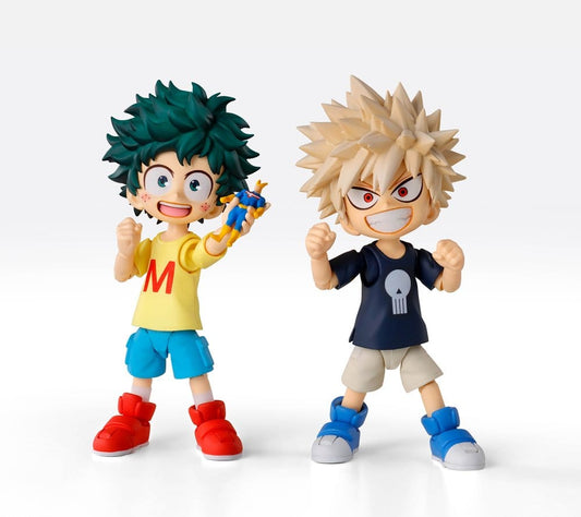 BANDAI - My Hero Academia S.H.Figuarts Action Figure Izuku Midoriya & Katsuki Bakugo -Childhood Set
