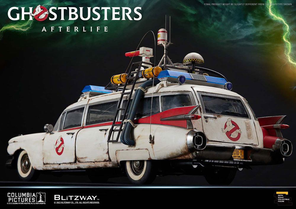 BLITZWAY - Ghostbusters Action Figure Terlife Vehicle 1:6 Ecto-1 1959 Cadillac