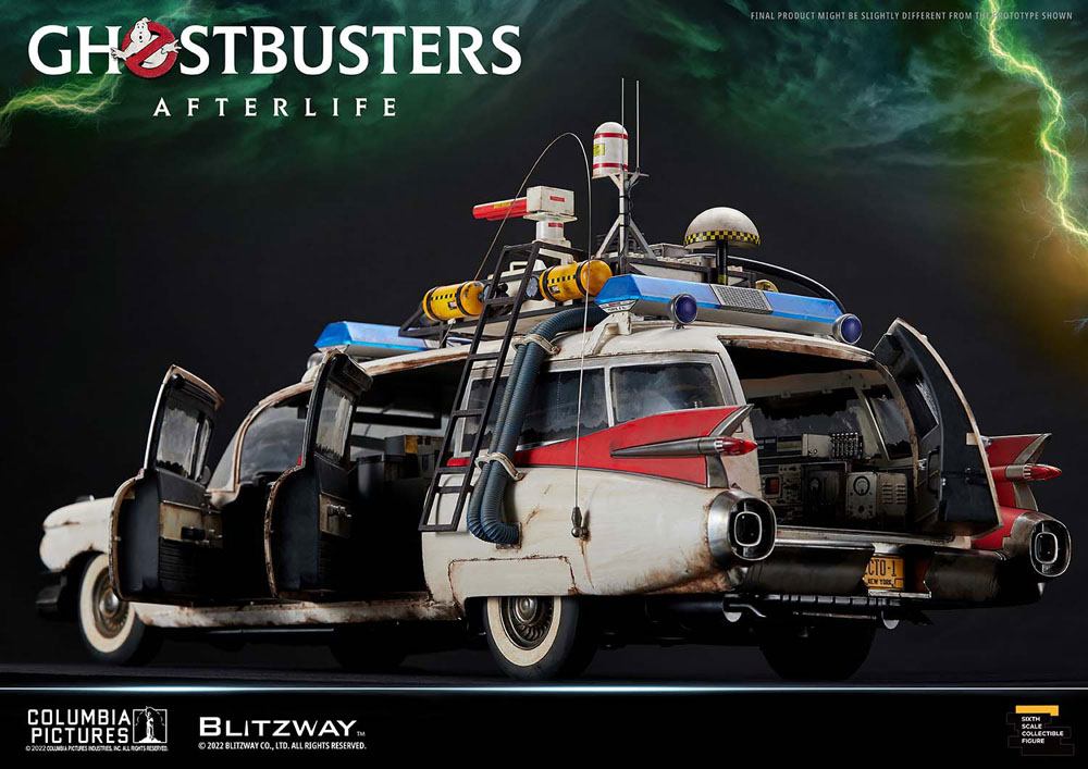 BLITZWAY - Ghostbusters Action Figure Terlife Vehicle 1:6 Ecto-1 1959 Cadillac