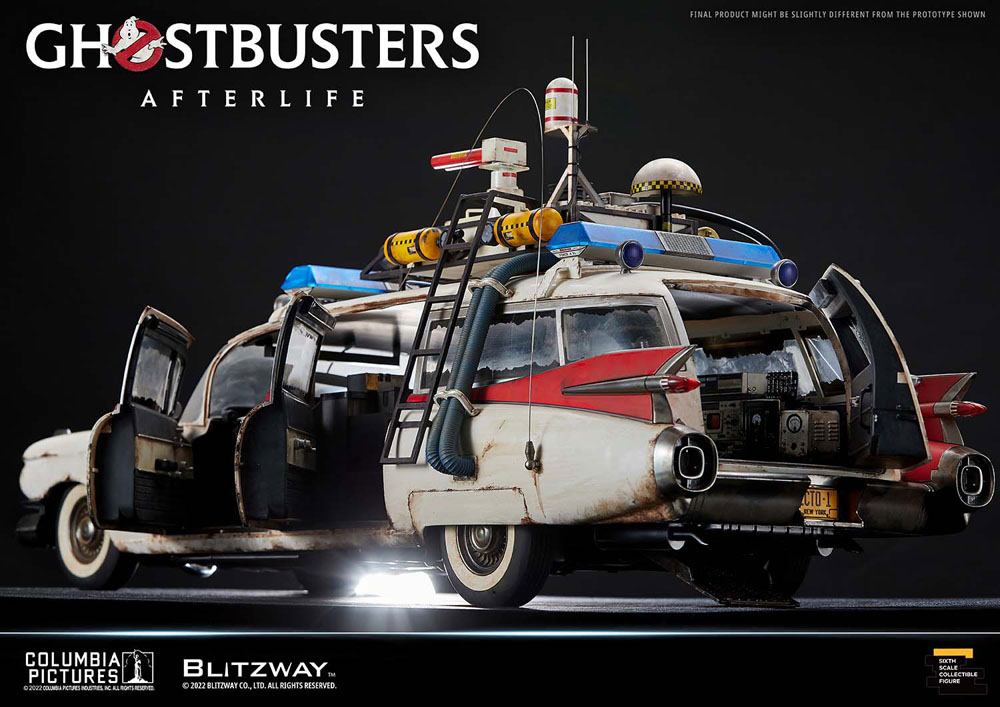 BLITZWAY - Ghostbusters Action Figure Terlife Vehicle 1:6 Ecto-1 1959 Cadillac