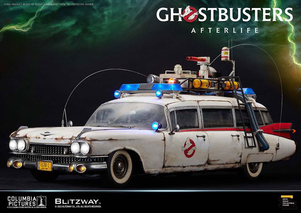 BLITZWAY - Ghostbusters Action Figure Terlife Vehicle 1:6 Ecto-1 1959 Cadillac