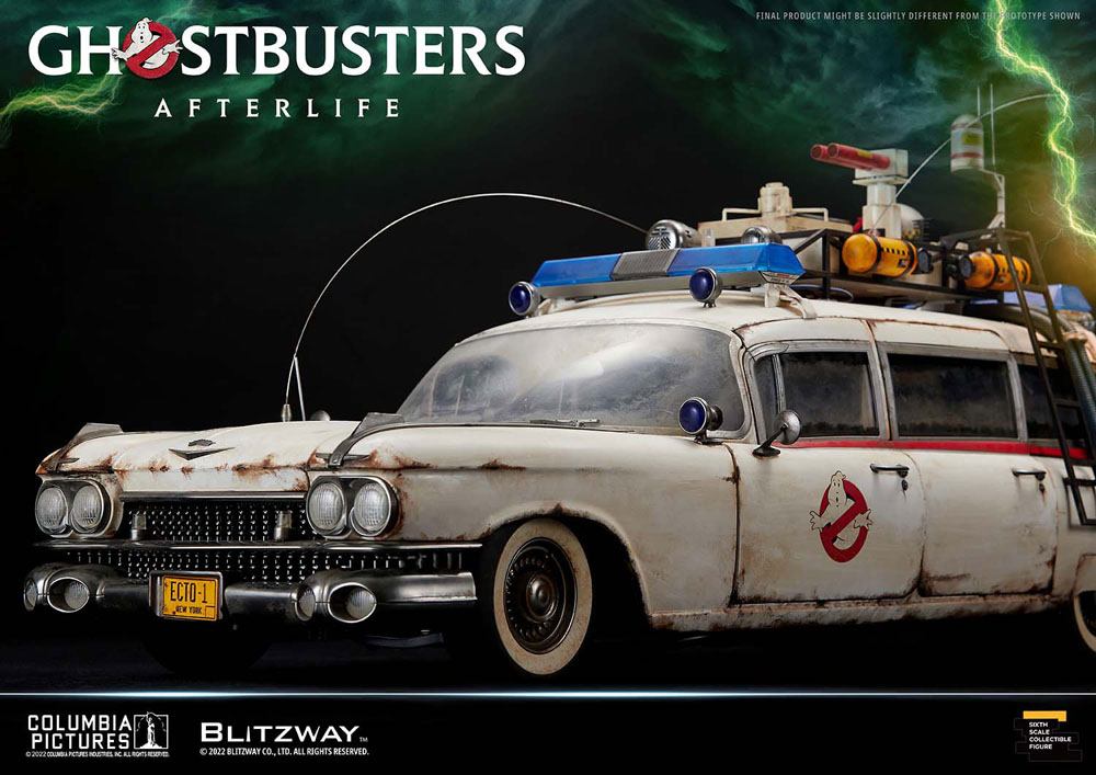 BLITZWAY - Ghostbusters Action Figure Terlife Vehicle 1:6 Ecto-1 1959 Cadillac