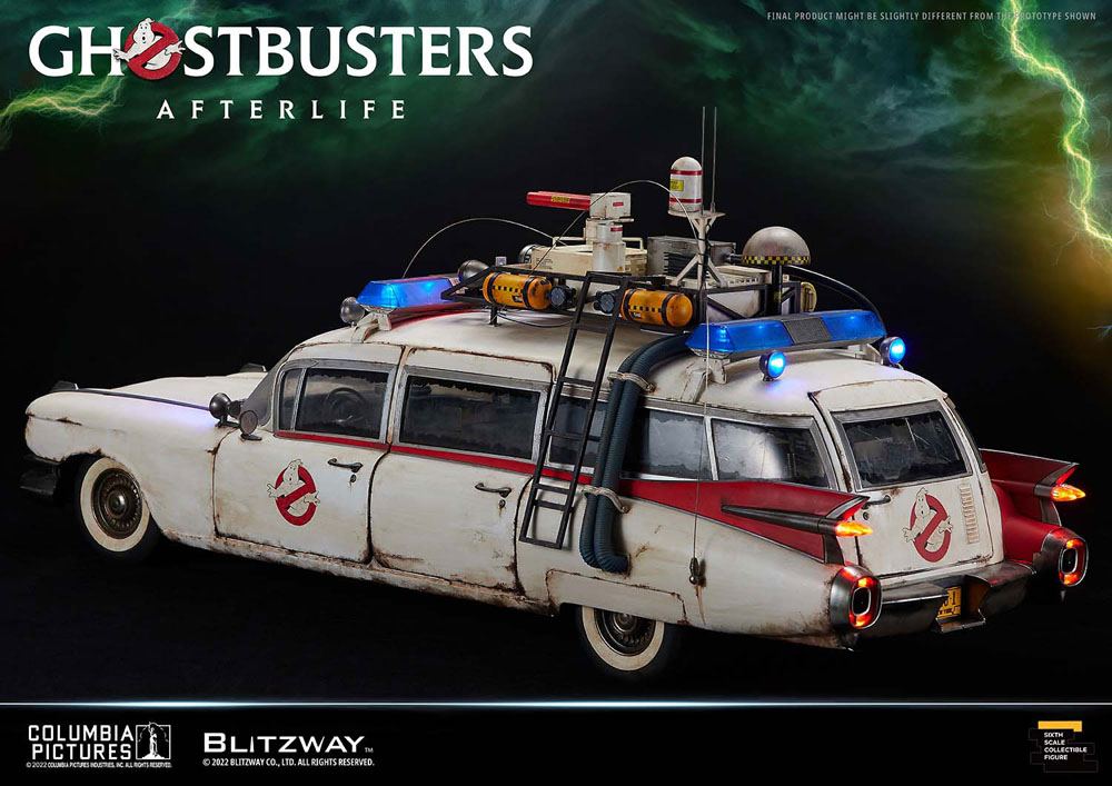 BLITZWAY - Ghostbusters Action Figure Terlife Vehicle 1:6 Ecto-1 1959 Cadillac