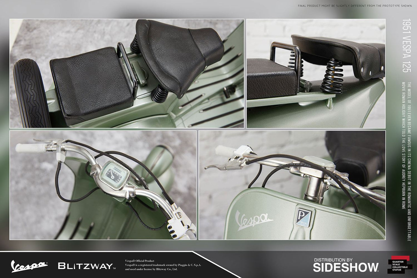 BLITZWAY - Vacanze Romane (Roman Holiday) - 1951 Vespa 125 - Statue 1:4