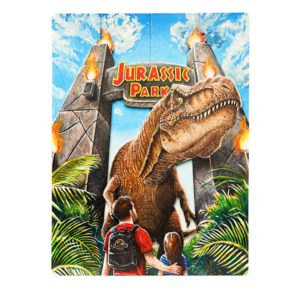 DOCTOR COLLECTOR - Jurassic Park Woodarts 3D Wooden Wall Art Rex Attack