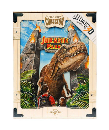 DOCTOR COLLECTOR - Jurassic Park Woodarts 3D Wooden Wall Art Rex Attack