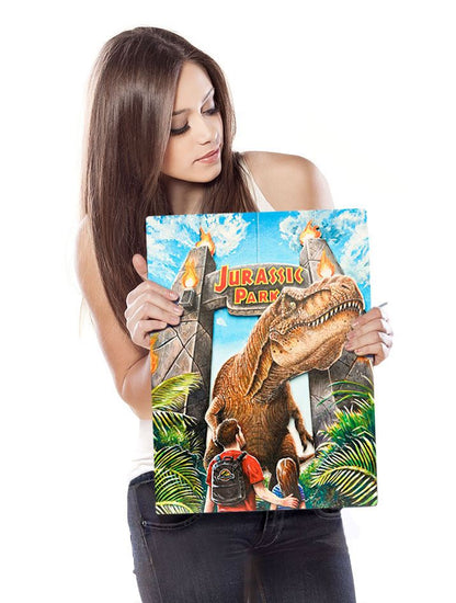 DOCTOR COLLECTOR - Jurassic Park Woodarts 3D Wooden Wall Art Rex Attack