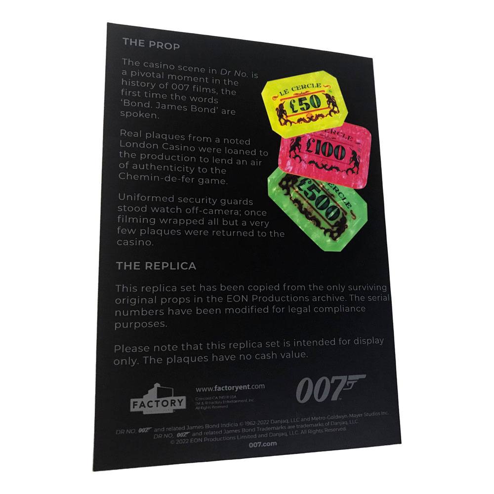 FACTORY ENTERTAINMENT - James Bond Replica 1:1 Dr. No Casino Plaques Limited Edition