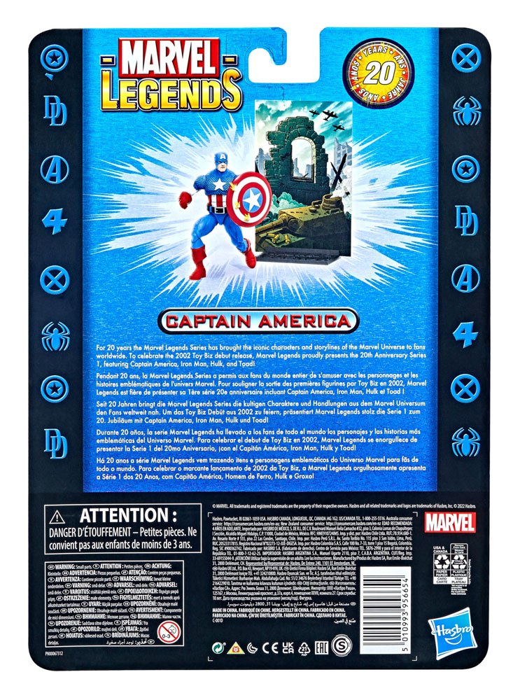 HASBRO - Marvel - Legends: 20th Anniversary Series 1 Action Figure 2022 Captain America