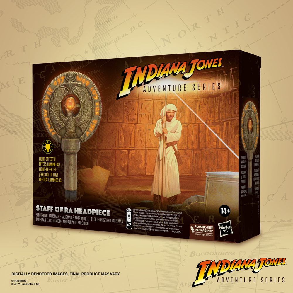 HASBRO - Indiana Jones Adventure Series Raiders of The Lost Ark Roleplay Replica Staff of Ra Headpiece