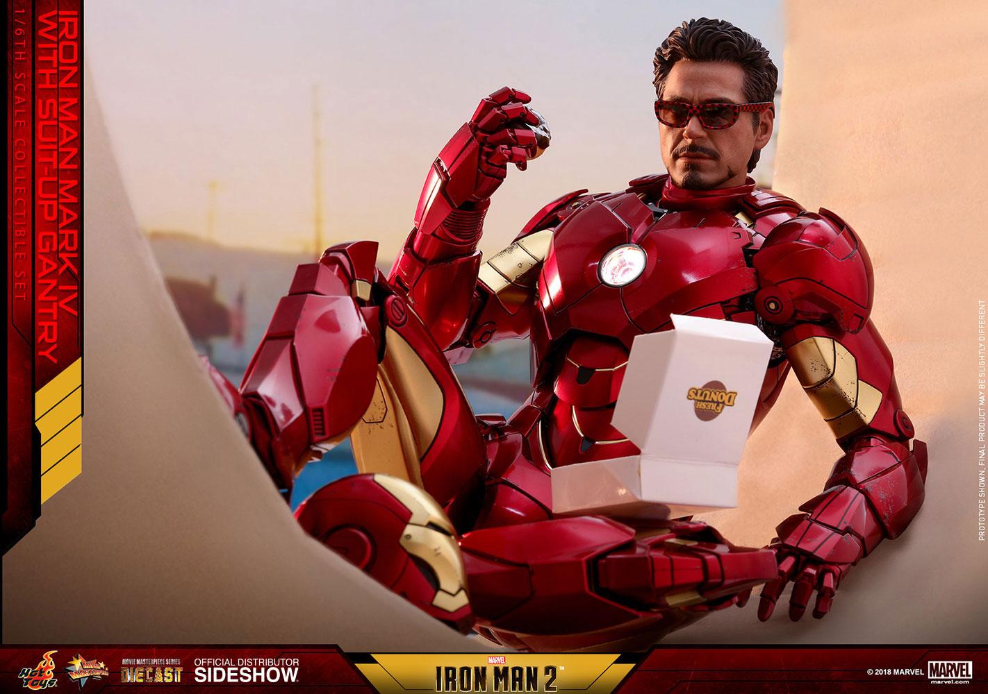 HOT TOYS - Iron Man 2 Diecast Movie Masterpiece Action Figure 1/6 Iron Man Mark IV & Suit-up Gantry MMS462D22