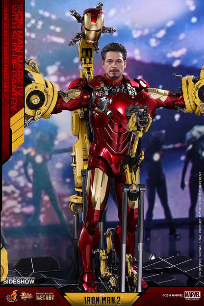 HOT TOYS - Iron Man 2 Diecast Movie Masterpiece Action Figure 1/6 Iron Man Mark IV & Suit-up Gantry MMS462D22