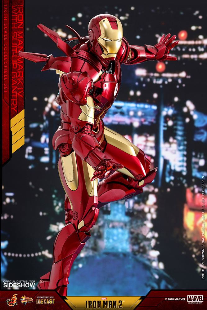 HOT TOYS - Iron Man 2 Diecast Movie Masterpiece Action Figure 1/6 Iron Man Mark IV & Suit-up Gantry MMS462D22