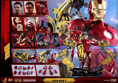 HOT TOYS - Iron Man 2 Diecast Movie Masterpiece Action Figure 1/6 Iron Man Mark IV & Suit-up Gantry MMS462D22