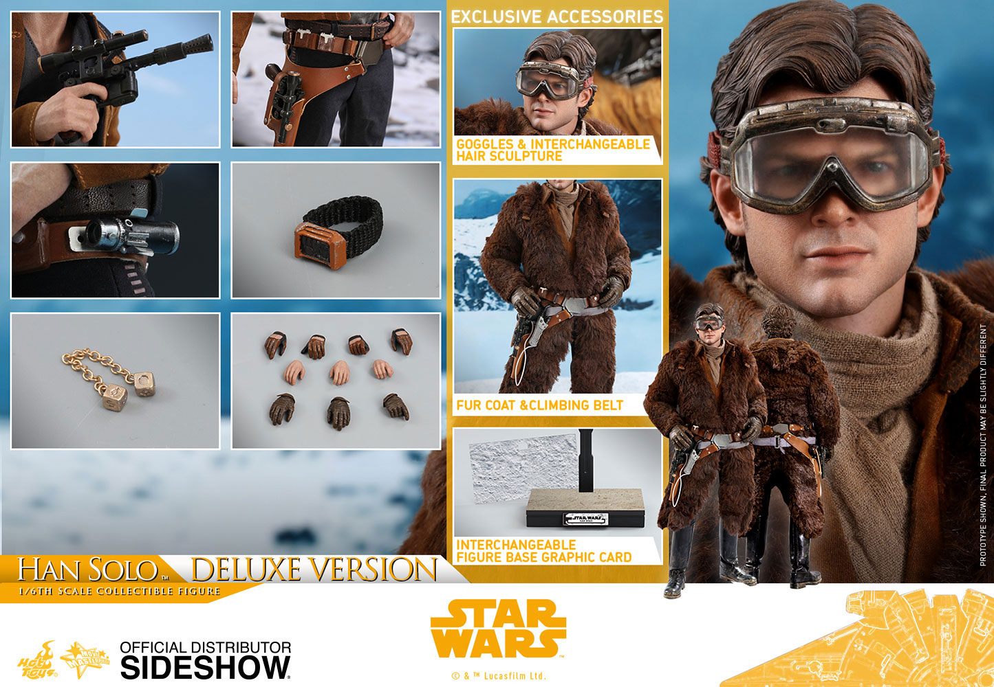 HOT TOYS - Star Wars Solo Movie Masterpiece Action Doll 1:6 Han Solo Deluxe Version 31 cm MMS492