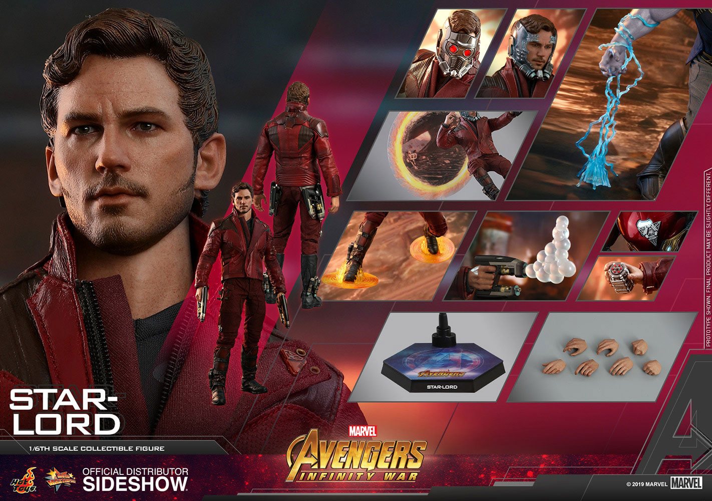 HOT TOYS - Marvel - Avengers Infinity War Movie Masterpiece 1:6 Action Doll Star-Lord MMS539