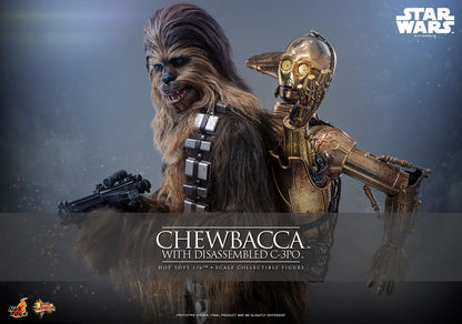 HOT TOYS - Star Wars Episode V Movie Masterpiece Action Figure 1/6 Chewbacca with Disassembled C-3PO