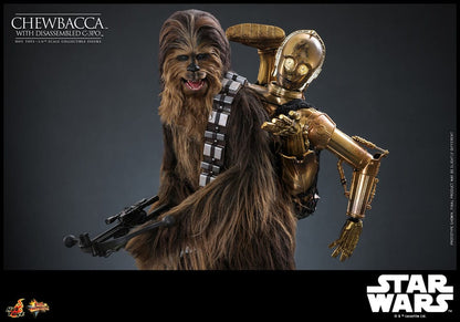 HOT TOYS - Star Wars Episode V Movie Masterpiece Action Figure 1/6 Chewbacca with Disassembled C-3PO