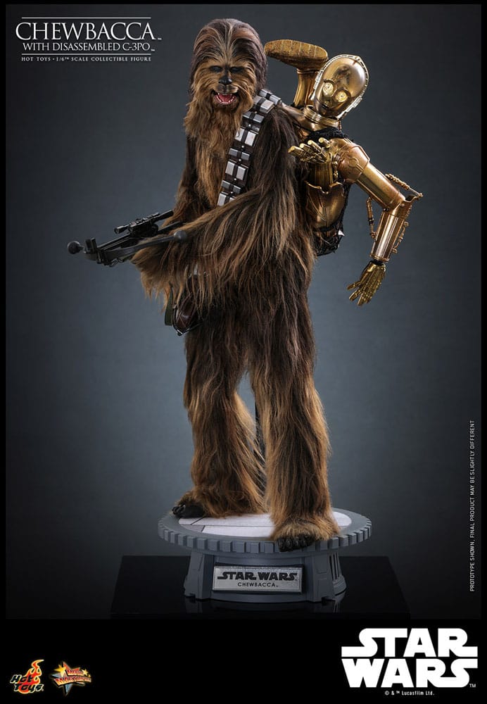 HOT TOYS - Star Wars Episode V Movie Masterpiece Action Figure 1/6 Chewbacca with Disassembled C-3PO