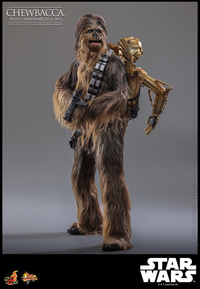 HOT TOYS - Star Wars Episode V Movie Masterpiece Action Figure 1/6 Chewbacca with Disassembled C-3PO