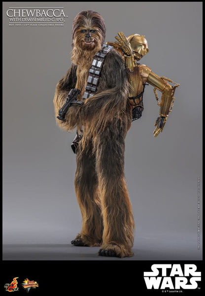 HOT TOYS - Star Wars Episode V Movie Masterpiece Action Figure 1/6 Chewbacca with Disassembled C-3PO