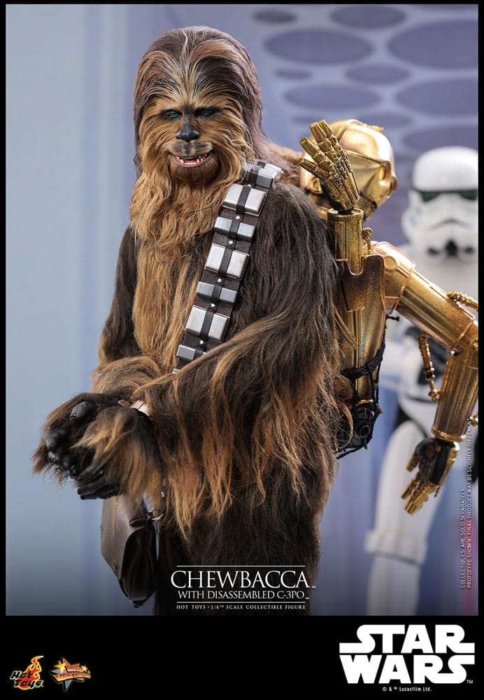 HOT TOYS - Star Wars Episode V Movie Masterpiece Action Figure 1/6 Chewbacca with Disassembled C-3PO