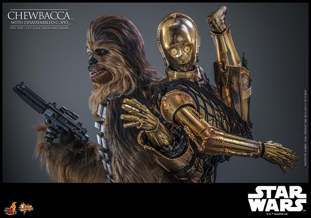 HOT TOYS - Star Wars Episode V Movie Masterpiece Action Figure 1/6 Chewbacca with Disassembled C-3PO