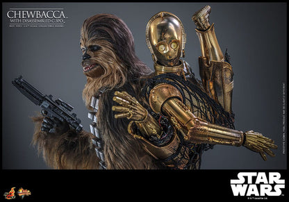 HOT TOYS - Star Wars Episode V Movie Masterpiece Action Figure 1/6 Chewbacca with Disassembled C-3PO