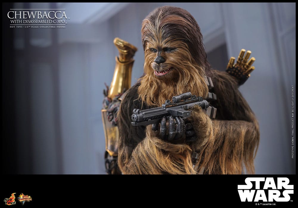 HOT TOYS - Star Wars Episode V Movie Masterpiece Action Figure 1/6 Chewbacca with Disassembled C-3PO