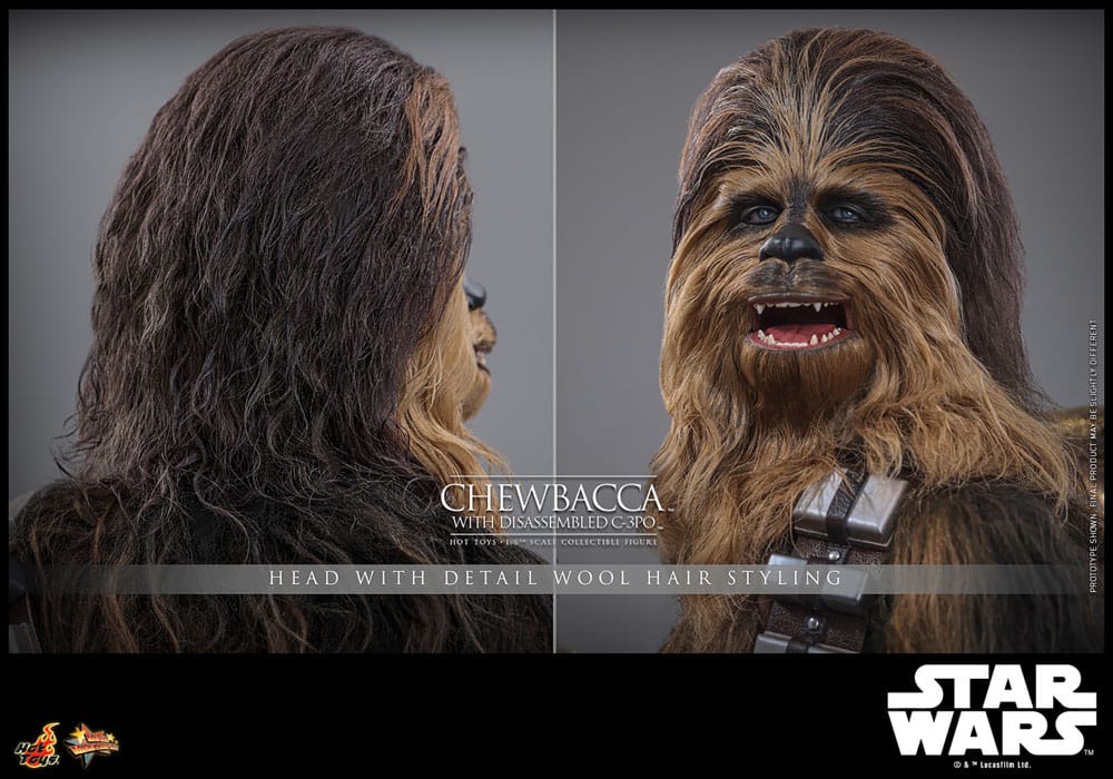 HOT TOYS - Star Wars Episode V Movie Masterpiece Action Figure 1/6 Chewbacca with Disassembled C-3PO