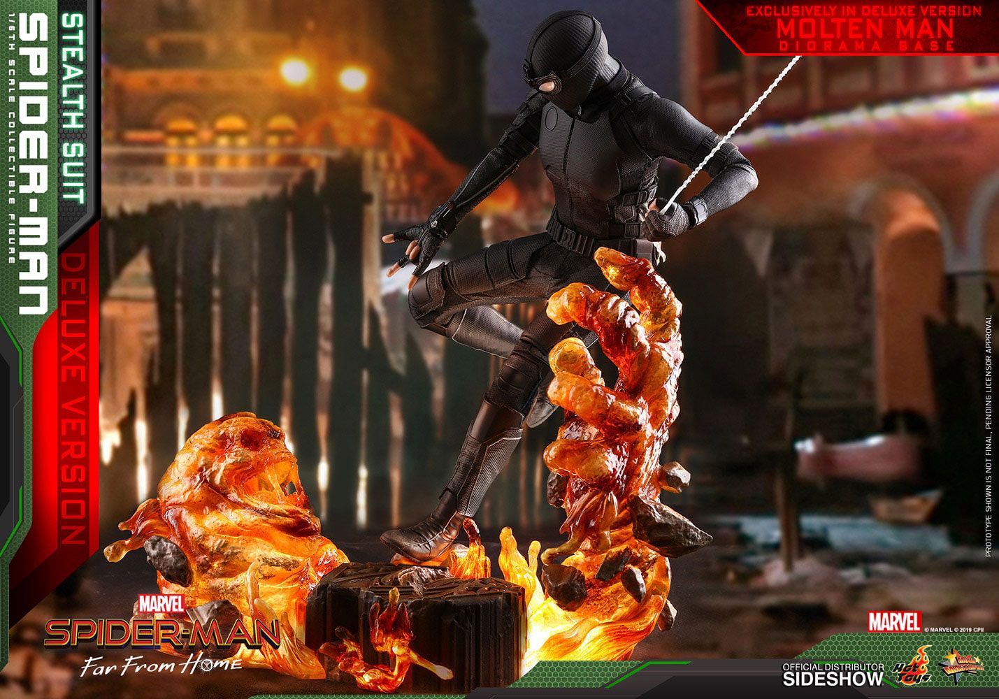 HOT TOYS - Spider-Man: Far From Home MM Action Figure 1/6 Spider-Man (Stealth Suit) Deluxe Version  MMS541