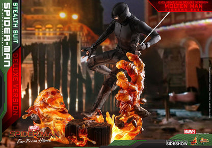 HOT TOYS - Spider-Man: Far From Home MM Action Figure 1/6 Spider-Man (Stealth Suit) Deluxe Version  MMS541