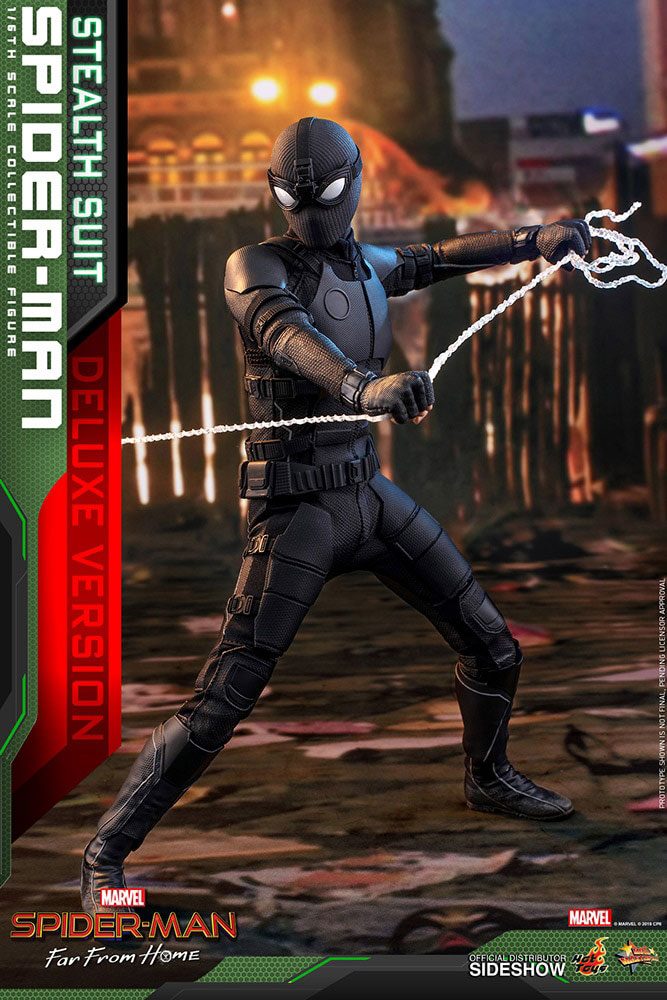 HOT TOYS - Spider-Man: Far From Home MM Action Figure 1/6 Spider-Man (Stealth Suit) Deluxe Version  MMS541