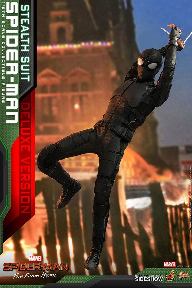 HOT TOYS - Spider-Man: Far From Home MM Action Figure 1/6 Spider-Man (Stealth Suit) Deluxe Version  MMS541