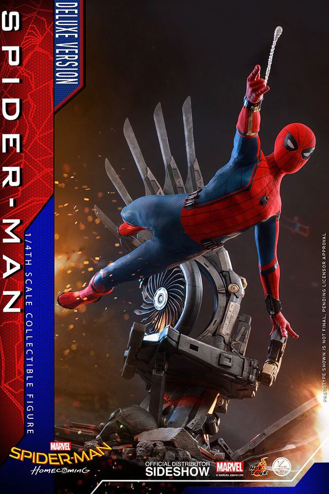 HOT TOYS - Marvel - Spider-Man Home Coming 1:4 Action Doll Spider-Man DeLuxe Ver QS015