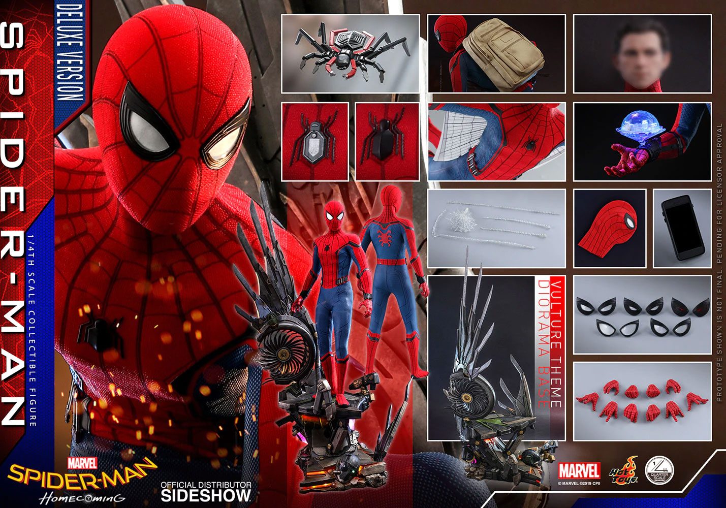 HOT TOYS - Marvel - Spider-Man Home Coming 1:4 Action Doll Spider-Man DeLuxe Ver QS015