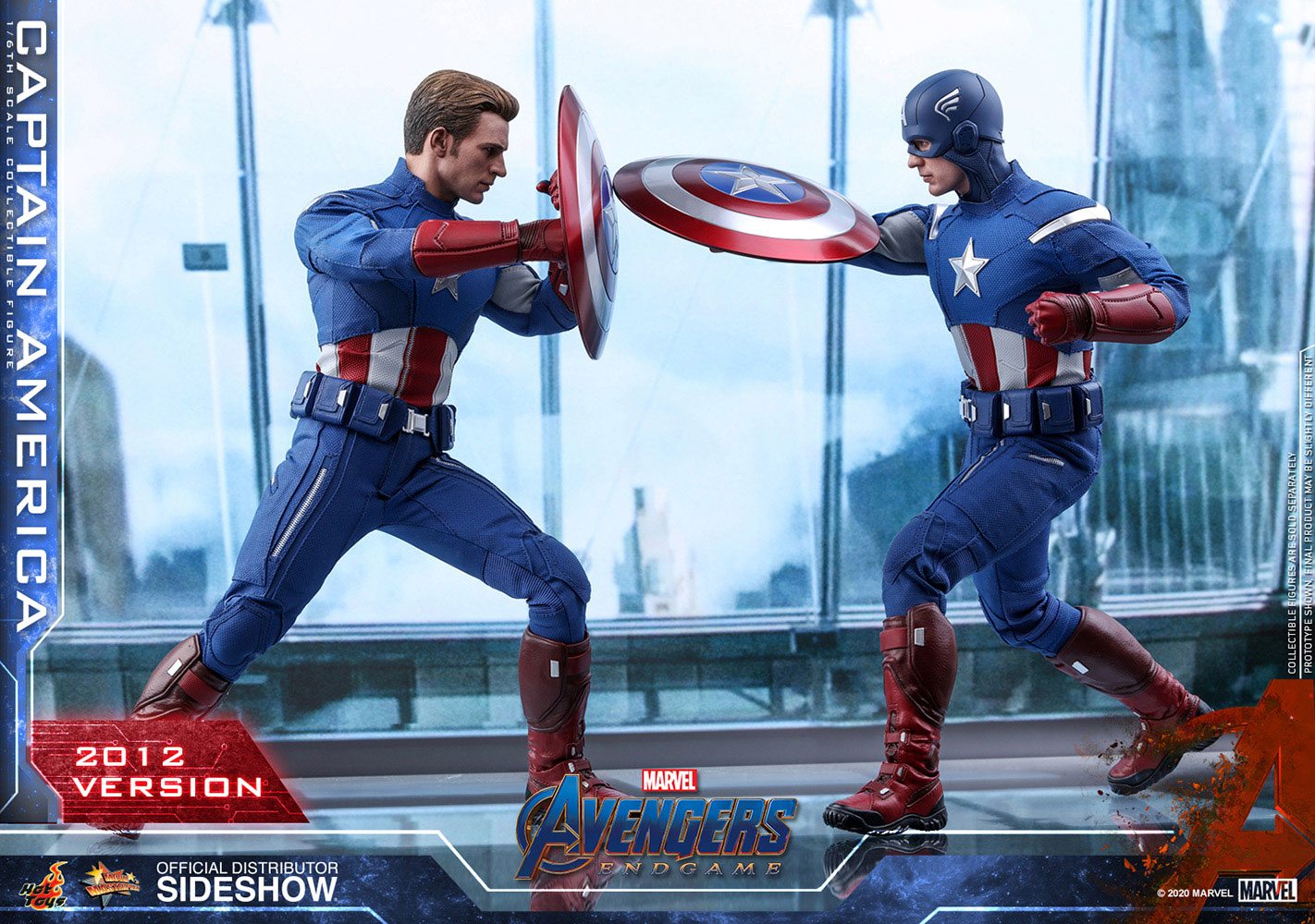 HOT TOYS - Marvel - Avengers Endgame Movie Masterpiece 1:6 Action Doll Captain America (2012 Ver) MMS563