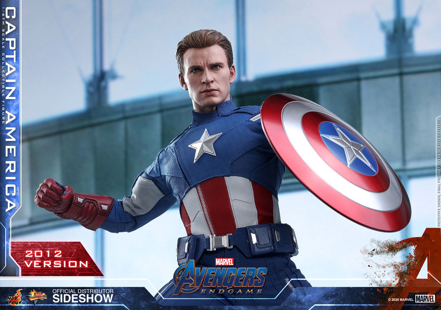 HOT TOYS - Marvel - Avengers Endgame Movie Masterpiece 1:6 Action Doll Captain America (2012 Ver) MMS563