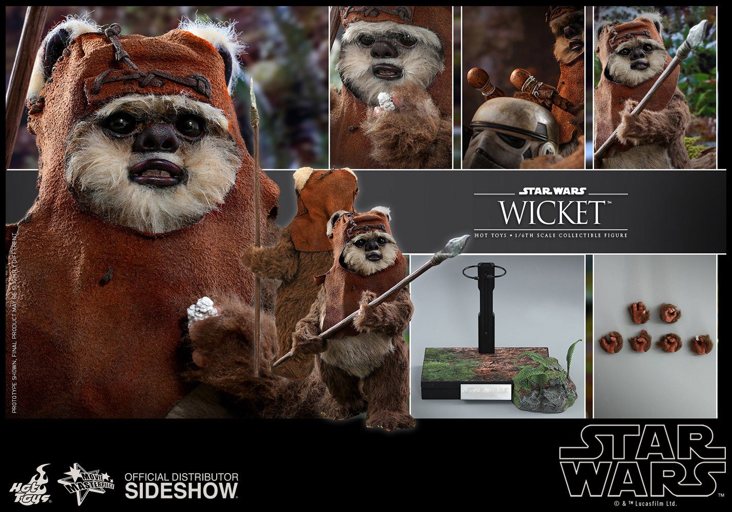 HOT TOYS - Star Wars Episode VI Movie Masterpiece 1:6 Action Doll Wicket 904975