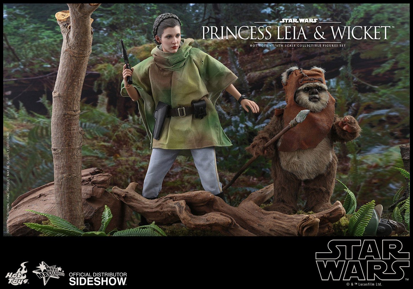 HOT TOYS - Star Wars Episode VI Movie Masterpiece 1:6 Action Doll 2 Pack 1:6 Princess Leia & Wicket MMS551
