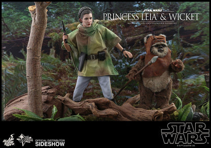 HOT TOYS - Star Wars Episode VI Movie Masterpiece 1:6 Action Doll 2 Pack 1:6 Princess Leia & Wicket MMS551