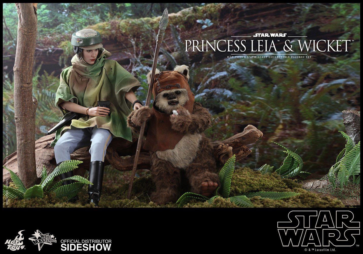 HOT TOYS - Star Wars Episode VI Movie Masterpiece 1:6 Action Doll 2 Pack 1:6 Princess Leia & Wicket MMS551