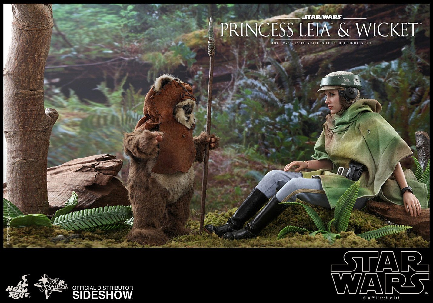HOT TOYS - Star Wars Episode VI Movie Masterpiece 1:6 Action Doll 2 Pack 1:6 Princess Leia & Wicket MMS551