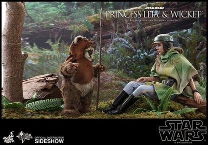 HOT TOYS - Star Wars Episode VI Movie Masterpiece 1:6 Action Doll 2 Pack 1:6 Princess Leia & Wicket MMS551
