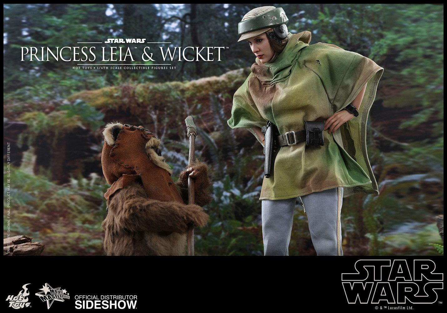 HOT TOYS - Star Wars Episode VI Movie Masterpiece 1:6 Action Doll 2 Pack 1:6 Princess Leia & Wicket MMS551