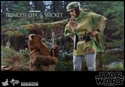 HOT TOYS - Star Wars Episode VI Movie Masterpiece 1:6 Action Doll 2 Pack 1:6 Princess Leia & Wicket MMS551